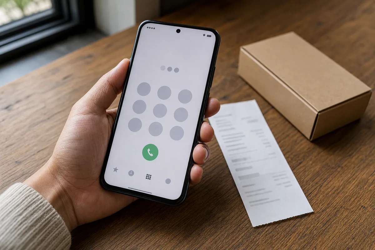 Écran de smartphone affichant le code IMEI après composition du code étoile dièse